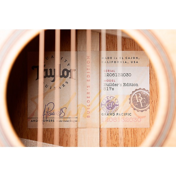 Taylor Builder's Edition 517e Grand Pacific Dreadnought Acoustic-Electric Guitar Natural