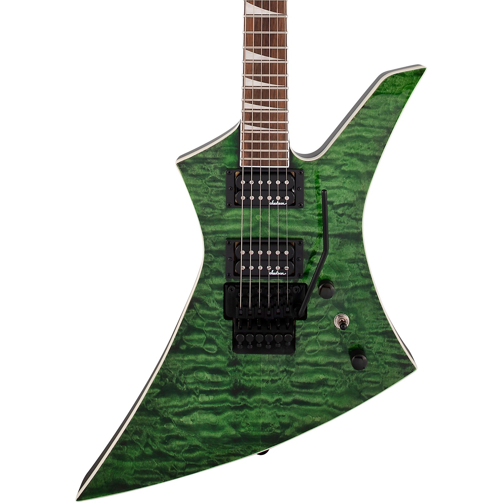Jackson X Series Kelly KEXQ 6-String Electric Guitar (Transparent Green)  Bundle with Jackson Kelly Molded Case (2 Items)