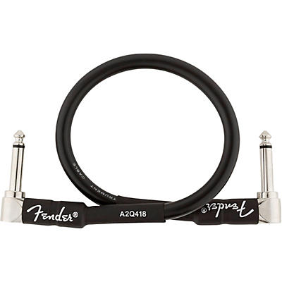 Fender Professional Series Angle To Angle Instrument Cable 1 Ft. Black for sale