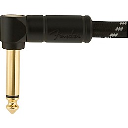 Fender Deluxe Series Angle to Angle Instrument Cable 1 ft. Black Tweed