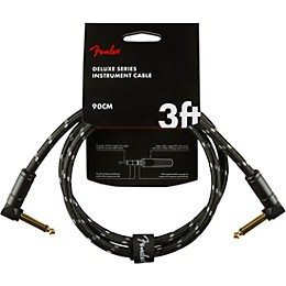 Fender Deluxe Series Angle to Angle Instrument Cable 3 ft. Black Tweed