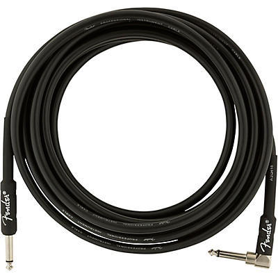 Fender Professional Series Straight To Angle Instrument Cable 15 Ft. Black for sale