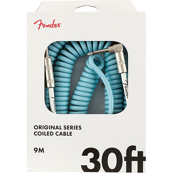 Fender Original Series Straight to Angle Coiled Cable 30 ft. Daphne Blue