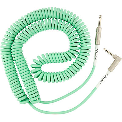Fender Original Series Straight To Angle Coiled Cable 30 Ft. Surf Green for sale