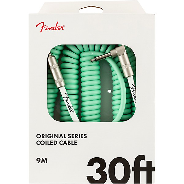 Open Box Fender Original Series Straight to Angle Coiled Cable Level 1 30 ft. Surf Green