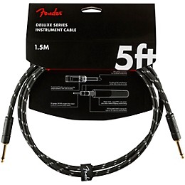 Fender Deluxe Series Straight to Straight Instrument Cable 5 ft. Black Tweed