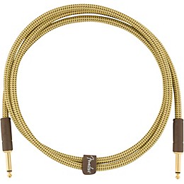 Fender Deluxe Series Straight to Straight Instrument Cable 5 ft. Yellow Tweed