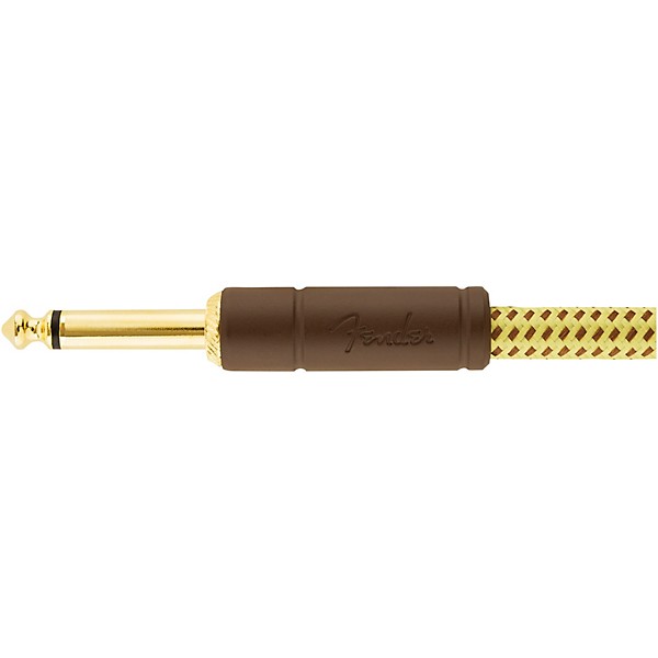 Fender Deluxe Series Straight to Straight Instrument Cable 5 ft. Yellow Tweed