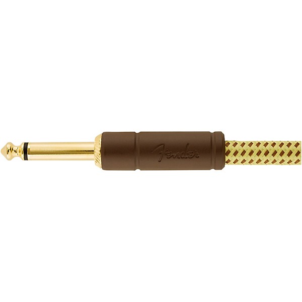 Fender Deluxe Series Straight to Straight Instrument Cable 10 ft. Yellow Tweed
