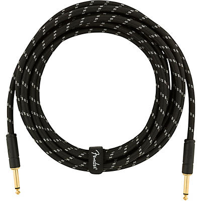 Fender Deluxe Series Straight To Straight Instrument Cable 15 Ft. Black Tweed for sale