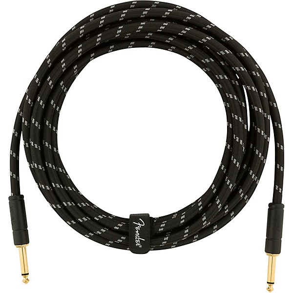 Fender Deluxe Series Straight to Straight Instrument Cable 15 ft. Black Tweed