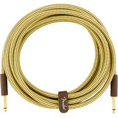 Fender Deluxe Series Straight To Straight Instrument Cable 15 Ft. Yellow Tweed for sale