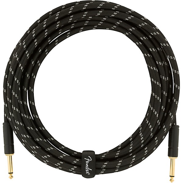 Fender Deluxe Series Straight to Straight Instrument Cable 18.6 ft. Black Tweed