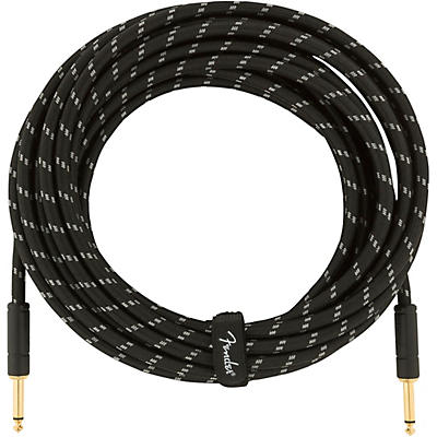 Fender Deluxe Series Straight To Straight Instrument Cable 25 Ft. Black Tweed for sale