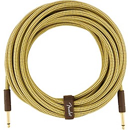 Fender Deluxe Series Straight to Straight Instrument Cable 25 ft. Yellow Tweed