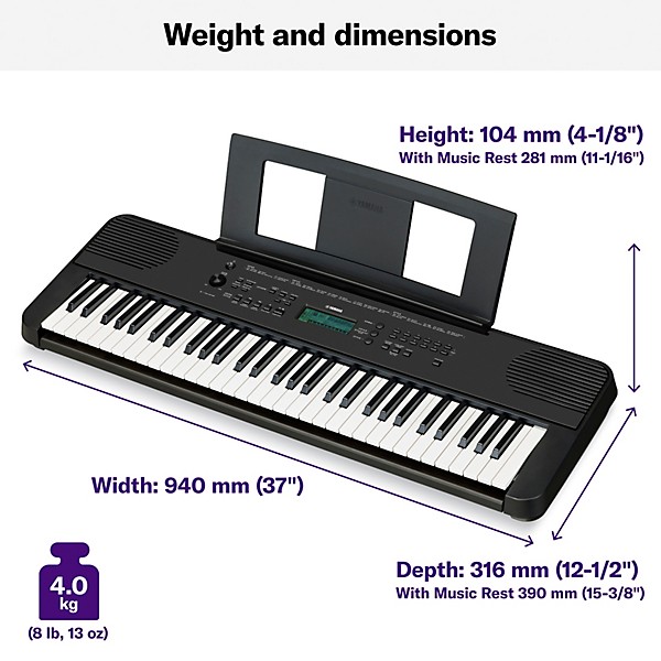 Yamaha PSR-E360 61-Key Portable Keyboard Black