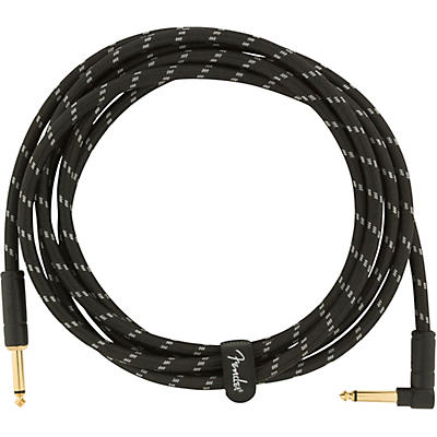 Fender Deluxe Series Straight To Angle Instrument Cable 10 Ft. Black Tweed for sale