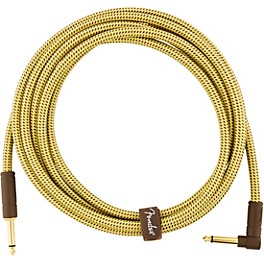 Fender Deluxe Series Straight to Angle Instrum... Fender Deluxe Series Straight to Angle Instrument Cable 10 ft. Yellow Tweed