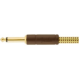 Fender Deluxe Series Straight to Angle Instrument Cable 10 ft. Yellow Tweed