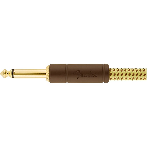 Fender Deluxe Series Straight to Angle Instrument Cable 10 ft. Yellow Tweed