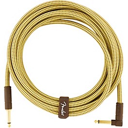 Fender Deluxe Series Straight to Angle Instrum... Fender Deluxe Series Straight to Angle Instrument Cable 15 ft. Yellow Tweed