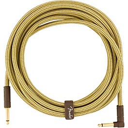 Fender Deluxe Series Straight to Angle Instr... Fender Deluxe Series Straight to Angle Instrument Cable 18.6 ft. Yellow Tweed