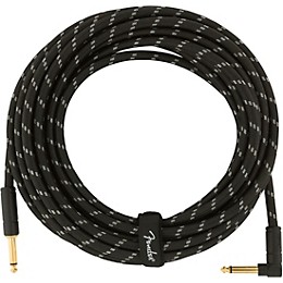 Fender Deluxe Series Straight to Angle Instrument Cable 25 ft. Black Tweed