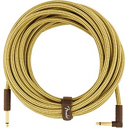 Fender Deluxe Series Straight to Angle Instrum... Fender Deluxe Series Straight to Angle Instrument Cable 25 ft. Yellow Tweed