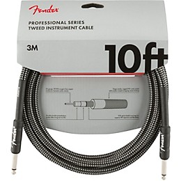 Fender Professional Series Straight to Straight Instrument Cable 10 ft. Gray Tweed