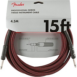 Fender Professional Series Straight to Straight Instrument Cable 15 ft. Red Tweed