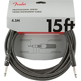 Fender Professional Series Straight to Straight Instrument Cable 15 ft. Gray Tweed