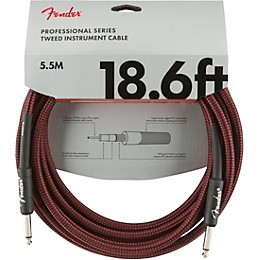 Fender Professional Series Straight to Straight Instrument Cable 18.6 ft. Red Tweed