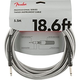 Fender Professional Series Straight to Straight Instrument Cable 18.6 ft. White Tweed