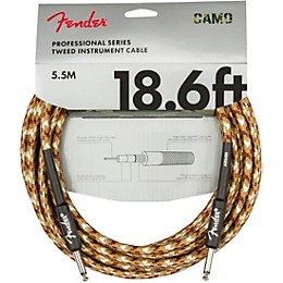 Clearance Fender Professional Series Straight to Straight Instrument Cable - 18.6 ft. Desert Camouflage