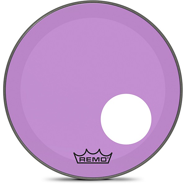 Remo Powerstroke P3 Colortone Purple Resonant Bass Drum Head with 5" Offset Hole 18 in.