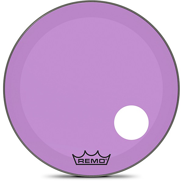 Remo Powerstroke P3 Colortone Purple Resonant Bass Drum Head with 5" Offset Hole 26 in.