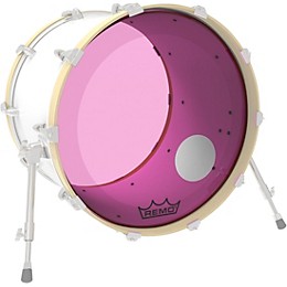 Remo Powerstroke P3 Colortone Pink Resonant Bass Drum Head With 5" Offset Hole 18 in.