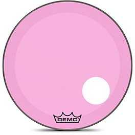 Remo Powerstroke P3 Colortone Pink R... Remo Powerstroke P3 Colortone Pink Resonant Bass Drum Head With 5" Offset Hole 24 in.