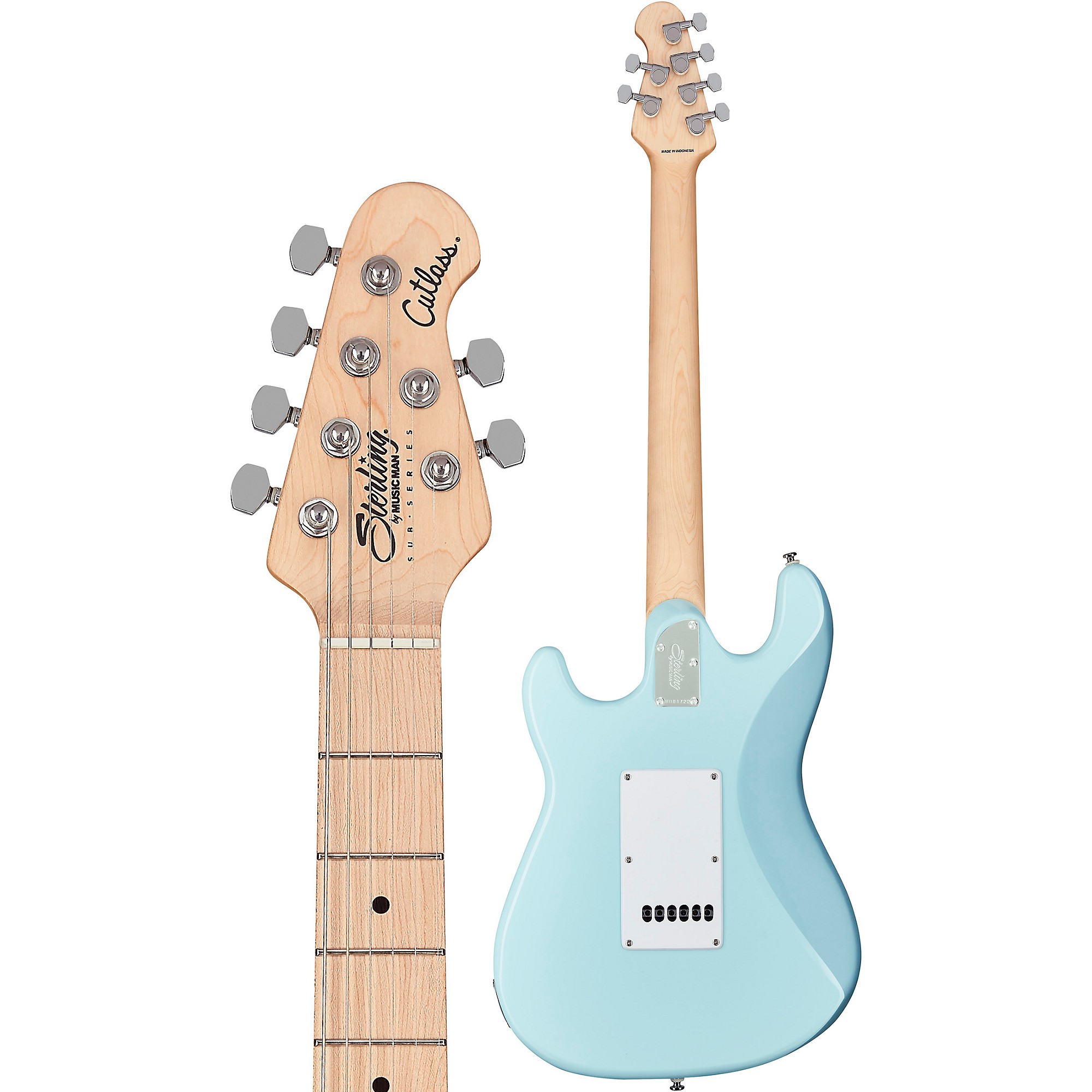 Sterling by Music Man Cutlass SSS Maple Fingerboard Electric Guitar Daphne  Blue