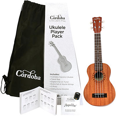 Cordoba Soprano Ukulele Players Pack Natural for sale