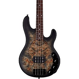 Open Box Sterling by Music Man StingRay Ray34 Burl Top Rosewood Fingerboard Electric Bass Level 2 Transparent Black Satin 197881088453