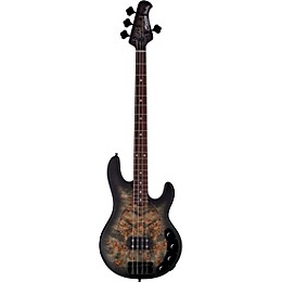 Open Box Sterling by Music Man StingRay Ray34 Burl Top Rosewood Fingerboard Electric Bass Level 2 Transparent Black Satin 197881088453