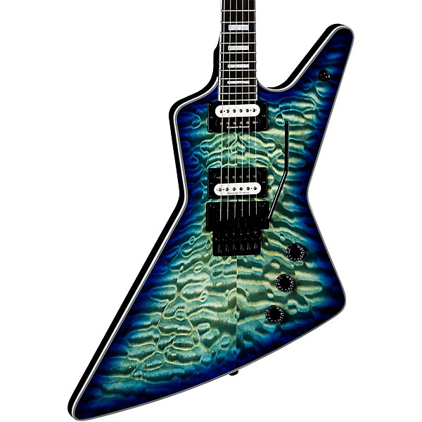 Dean Z Select Quilt Top with Floyd Electric Guitar Ocean Burst