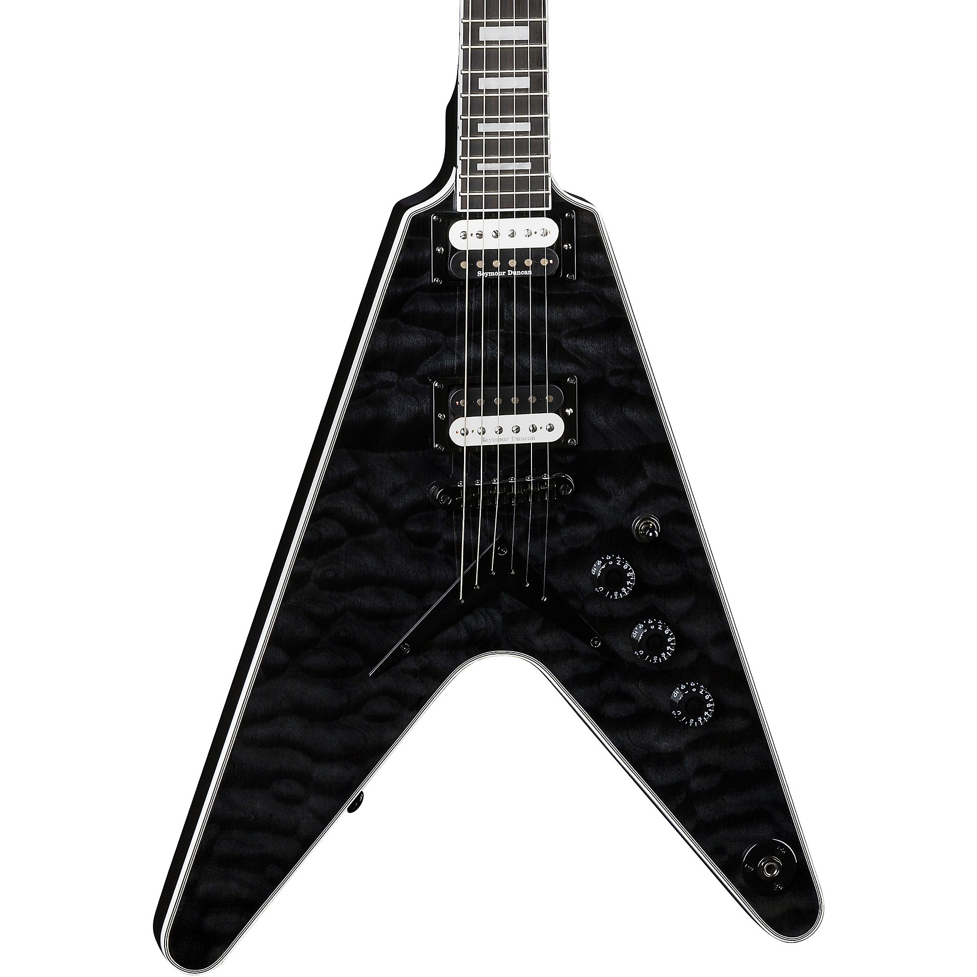 Dean V Select Quilt Top Electric Guitar Trans Black | Guitar Center