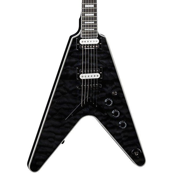 Dean V Select Quilt Top Electric Guitar Trans Black | Guitar Center