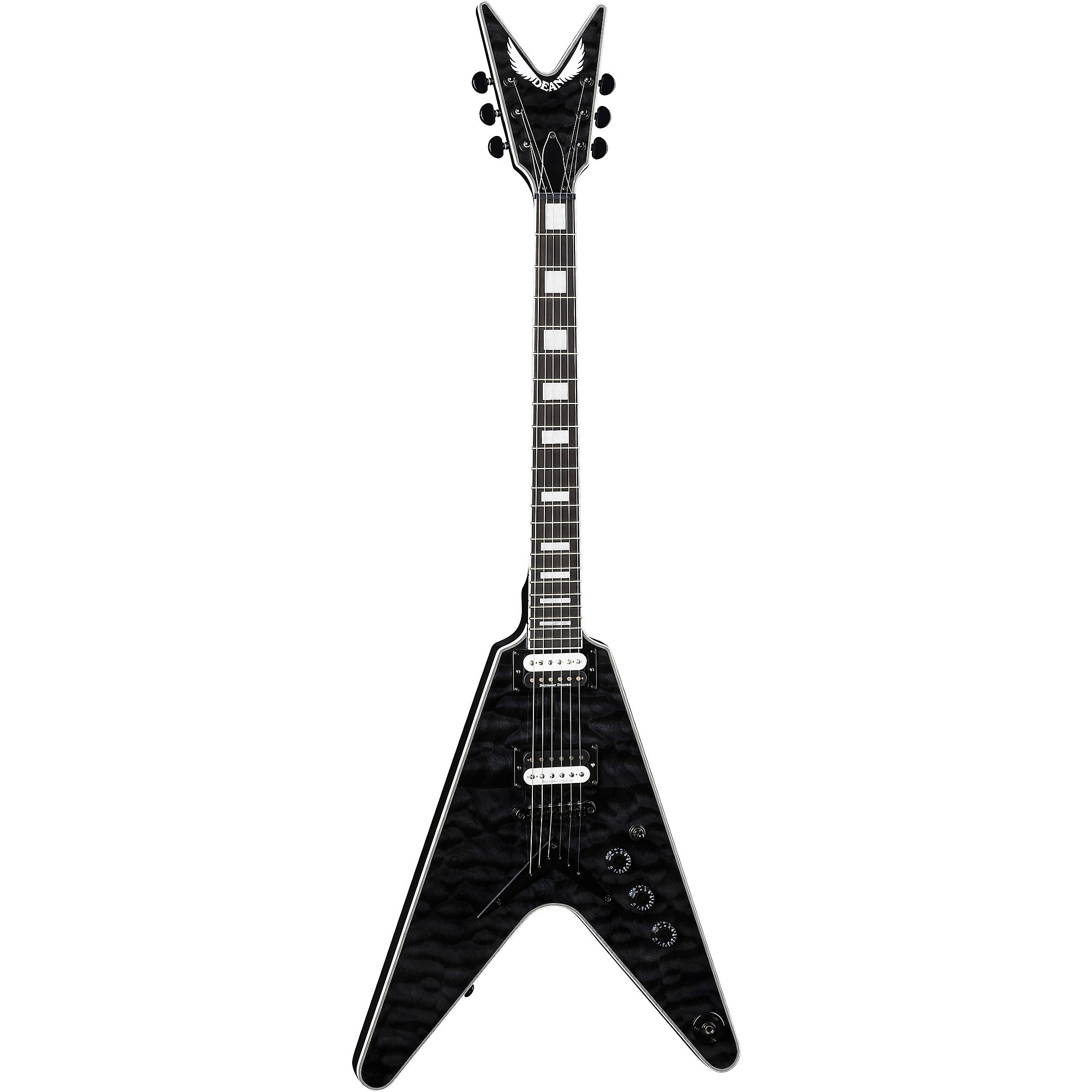Dean V Select Quilt Top Electric Guitar Trans Black | Guitar Center