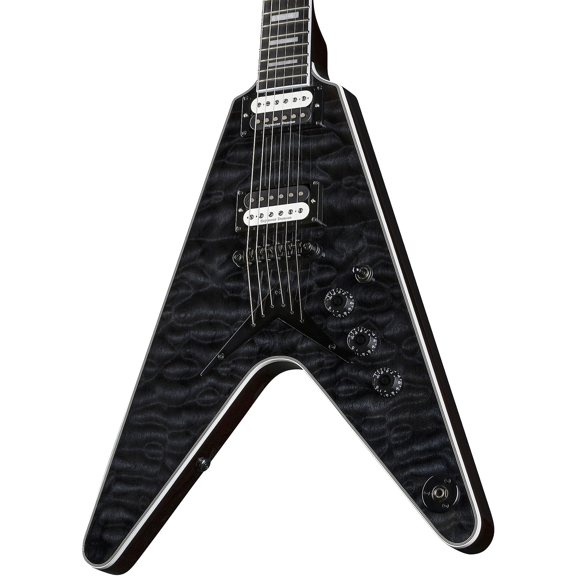 Dean V Select Quilt Top Electric Guitar Trans Black | Guitar Center