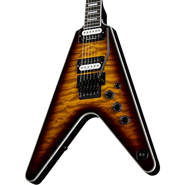 Open Box Dean V Select with Floyd Quilt Top Electric Guitar Quilt