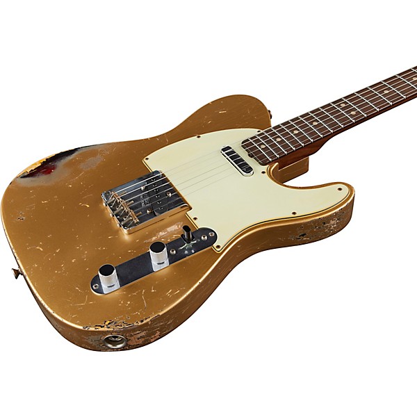 Fender Custom Shop Masterbuilt Dennis Galuszka '60s Telecaster Relic Brazilian Rosewood Neck Electric Guitar Aztec Gold ov...