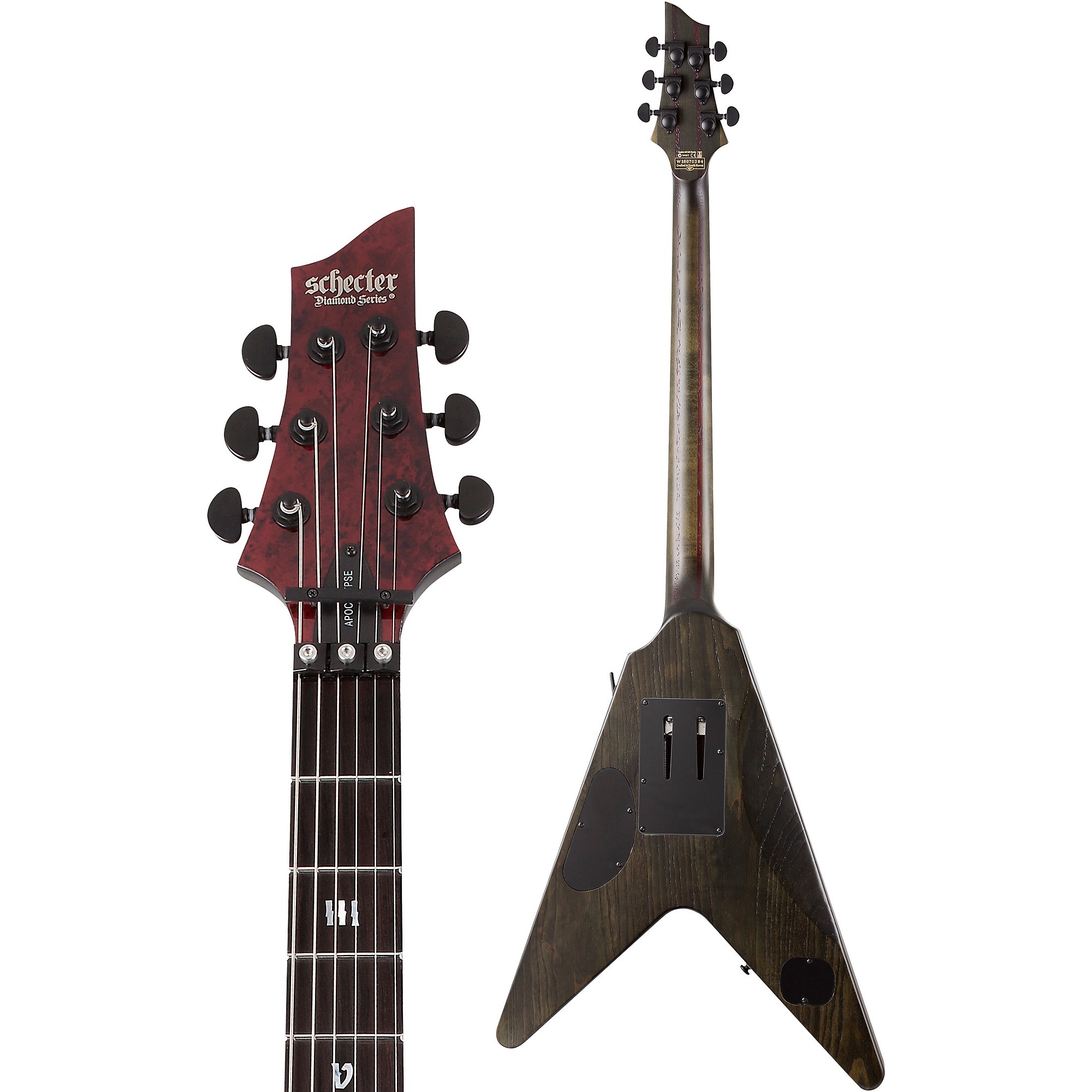 Schecter Guitar Research V-1 FR Apocalypse Electric Guitar Red